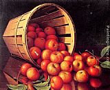 Apples tumbling from a basket by Levi Wells Prentice